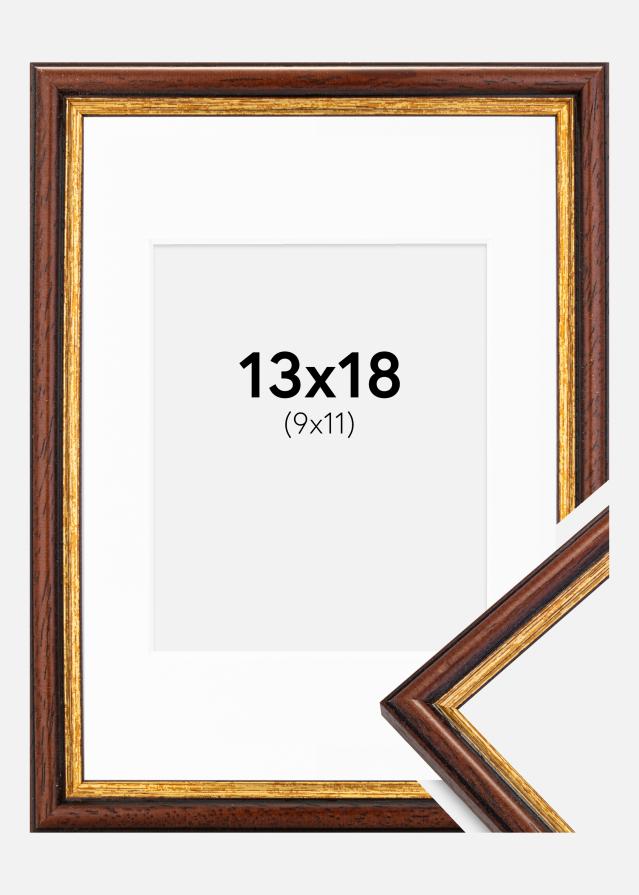 Ramme Horndal Brun 13x18 cm - Passepartout Hvid 10x12 cm