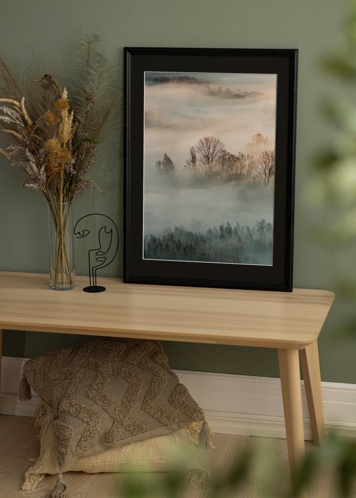 Ramme Siljan Sort 70x90 cm - Passepartout Sort 60x80 cm