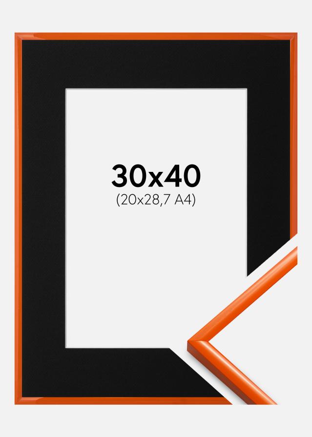 Ramme New Lifestyle Orange 30x40 cm - Passepartout Sort 21x29,7 cm (A4)