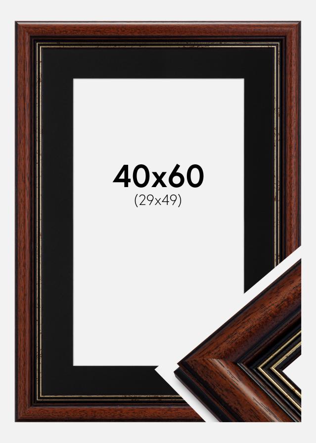 Ramme Old Retro 40x60 cm - Passepartout Sort 30x50 cm