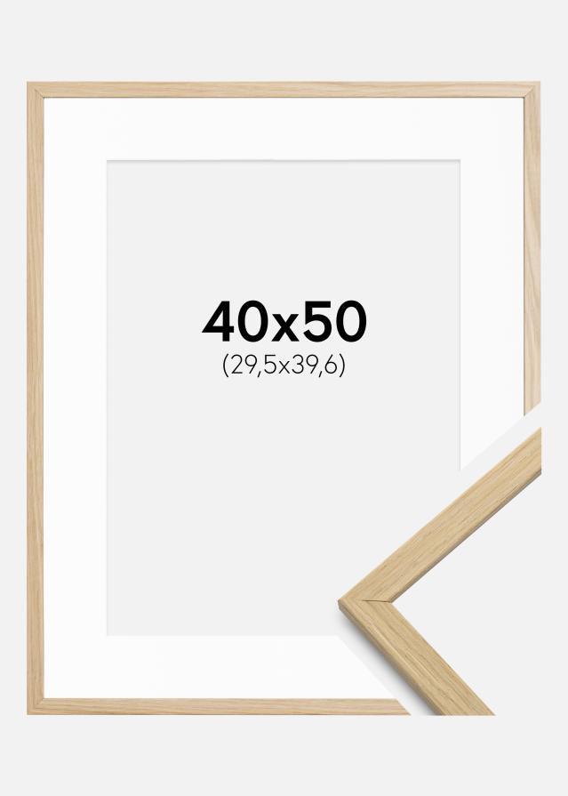 Ramme Edsbyn Eg 40x50 cm - Passepartout Hvid 12x16 inches