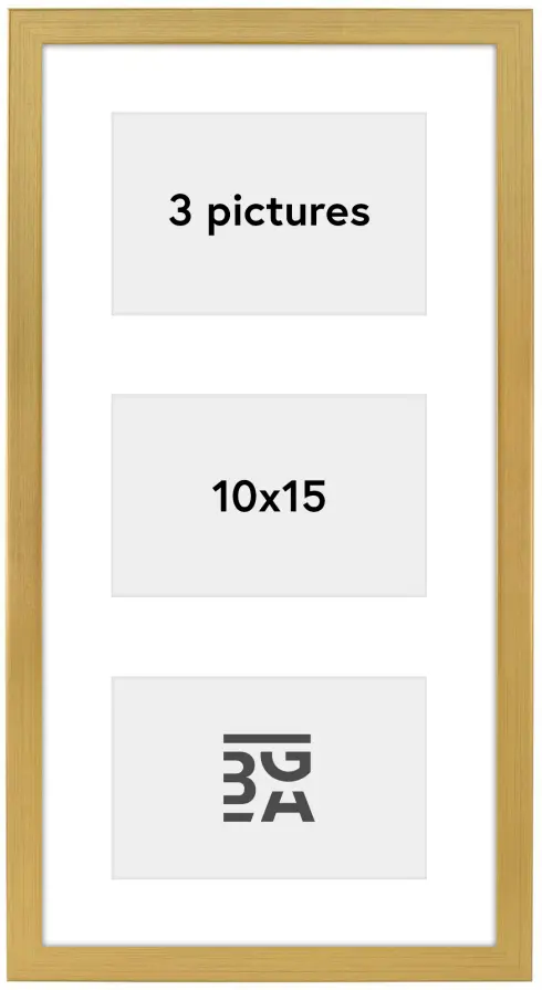 Edsbyn Collageramme XVI Guld - 3 Billeder (10x15 cm)