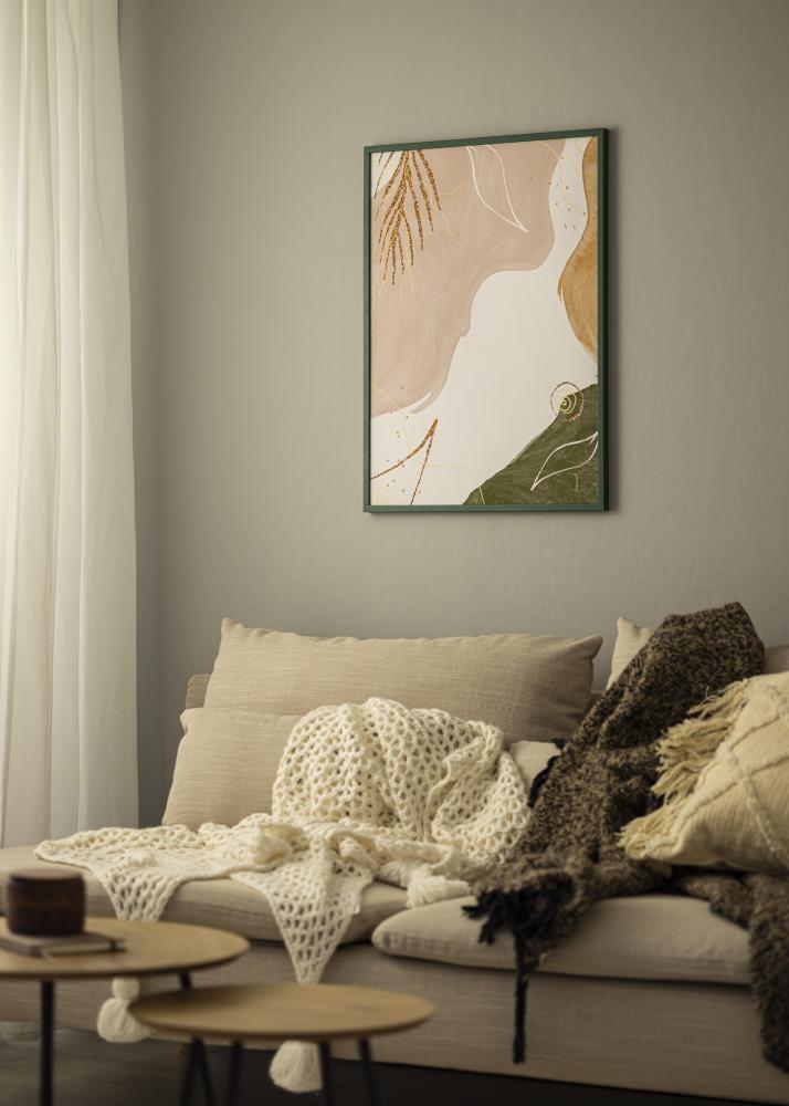 Ramme E-Line Grøn 70x100 cm - Passepartout Hvid 62x93 cm