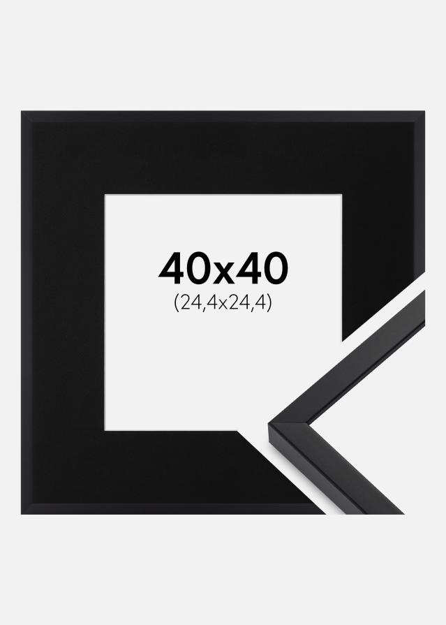 Ramme E-Line Sort 40x40 cm - Passepartout Sort 10x10 inches