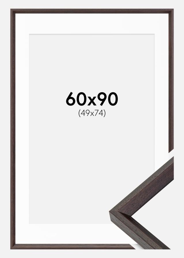 Ramme Globe Espresso 60x90 cm - Passepartout Hvid 50x80 cm