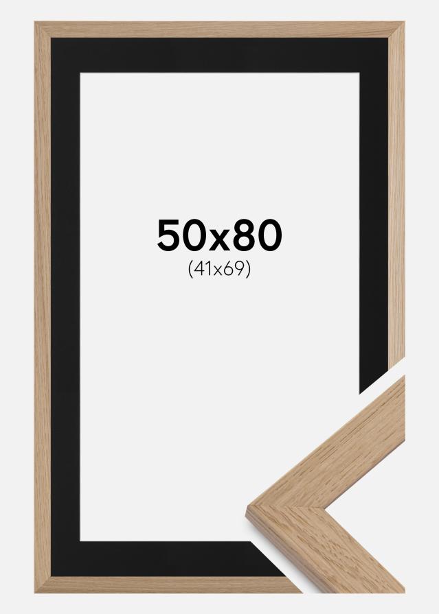 Ramme Trendline Eg 50x80 cm - Passepartout Sort 42x70 cm