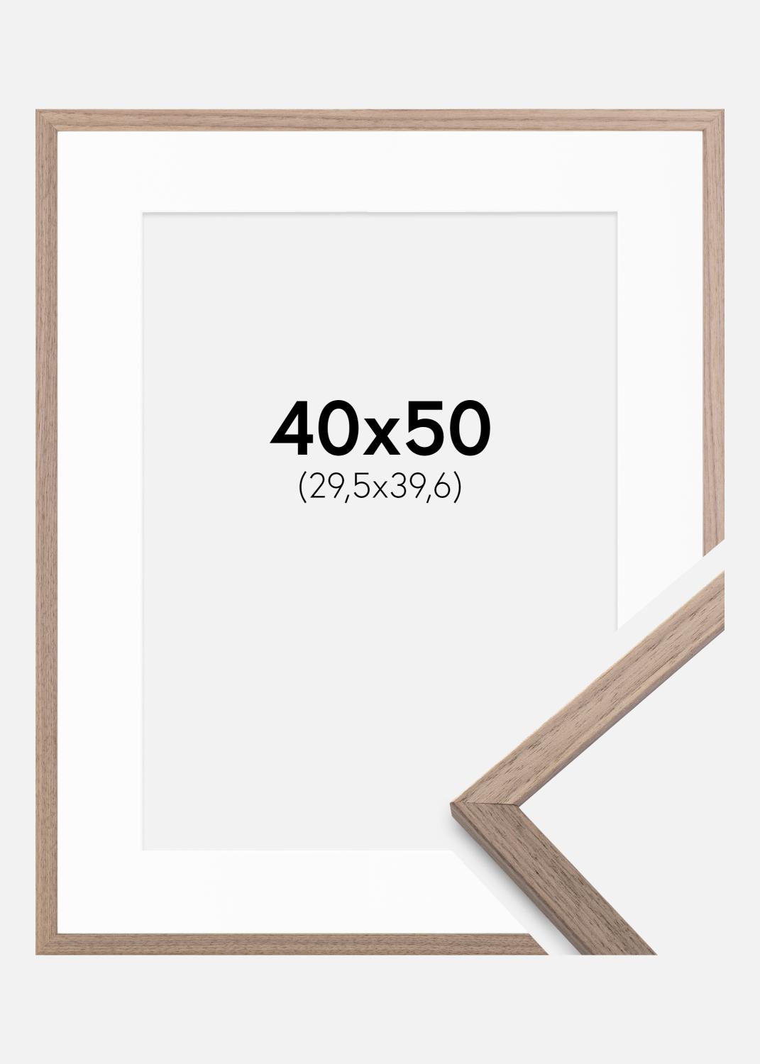 Product Image for Ramme Edsbyn Lys Valnød 40x50 cm - Passepartout Hvid 12x16 inches