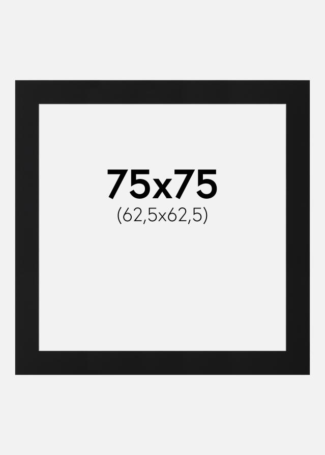 Passepartout Sort Standard (Hvid kerne) 75x75 cm (62,5x62,5)