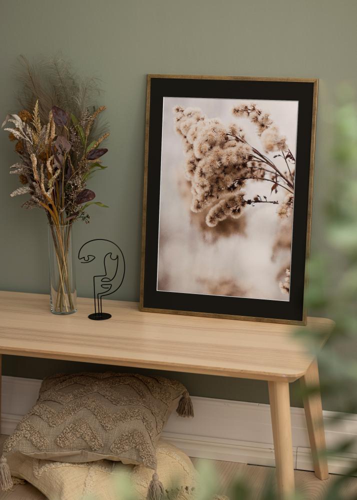 Ramme Galant Guld 30x40 cm - Passepartout Sort 21x29,7 cm (A4)