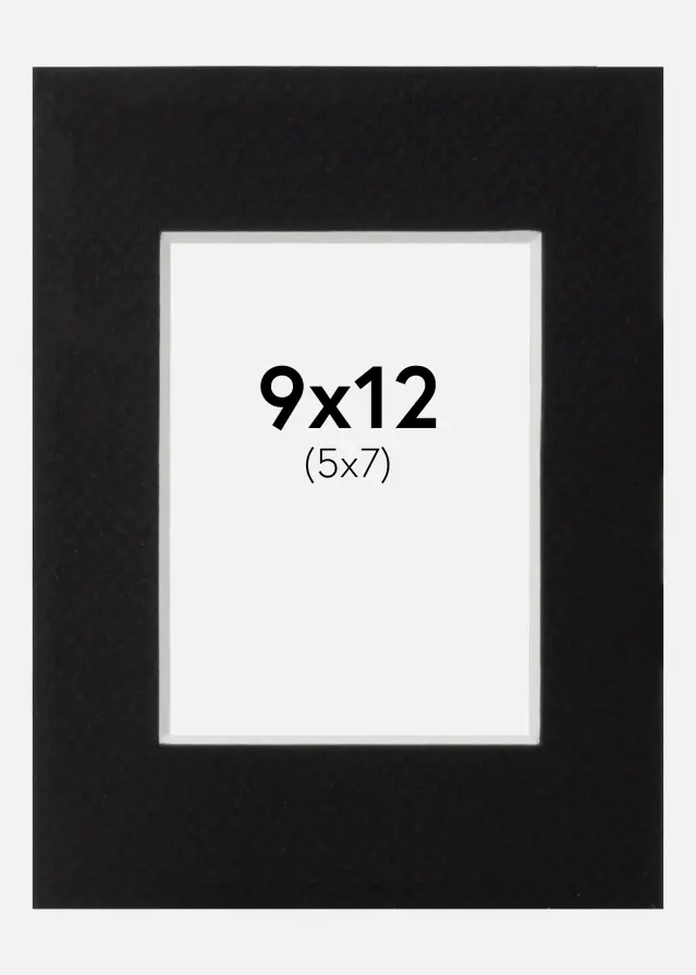 Passepartout Canson Sort (Hvid kerne) 9x12 cm (5x7)