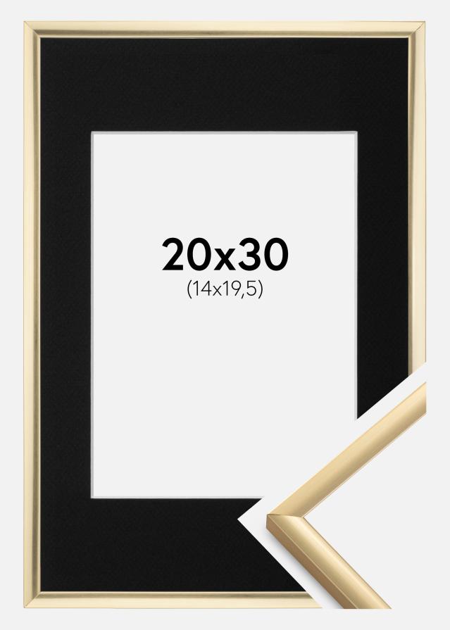 Ramme New Lifestyle Guld 20x30 cm - Passepartout Sort 15x21 cm (A5)