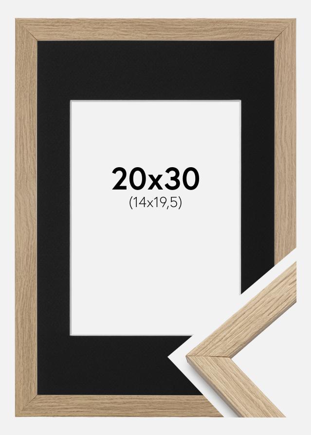 Ramme Stilren Eg 20x30 cm - Passepartout Sort 15x21 cm