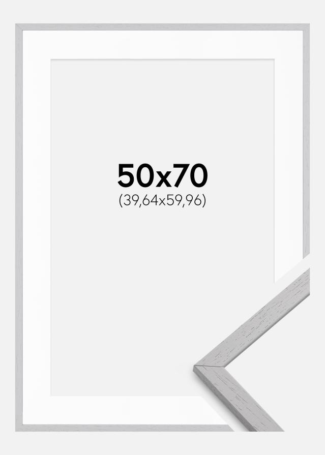 Ramme Edsbyn Grey 50x70 cm - Passepartout Hvid 16x24 inches