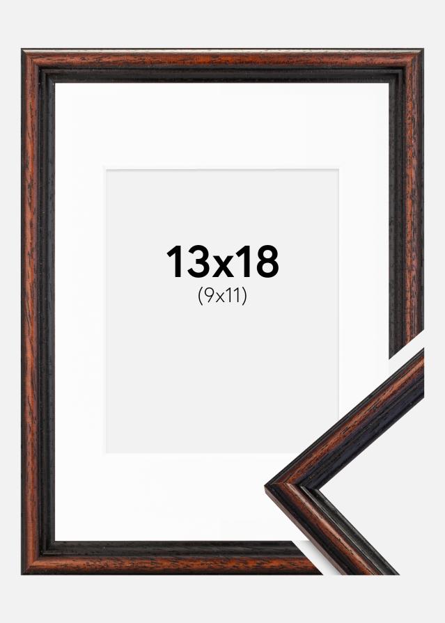 Ramme Horndal Valnød 13x18 cm - Passepartout Hvid 10x12 cm