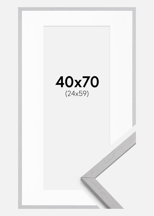 Ramme Edsbyn Grey 40x70 cm - Passepartout Hvid 25x60 cm