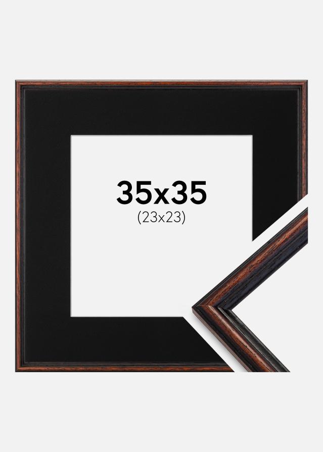 Ramme Horndal Valnød 35x35 cm - Passepartout Sort 24x24 cm