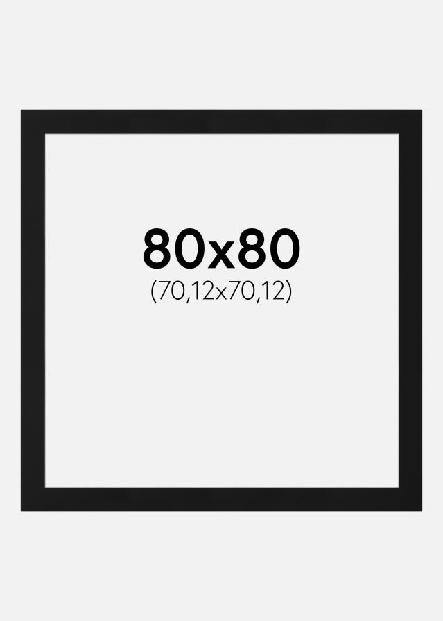 Passepartout Sort Standard (Hvid kerne) 80x80 cm (70,12x70,12)