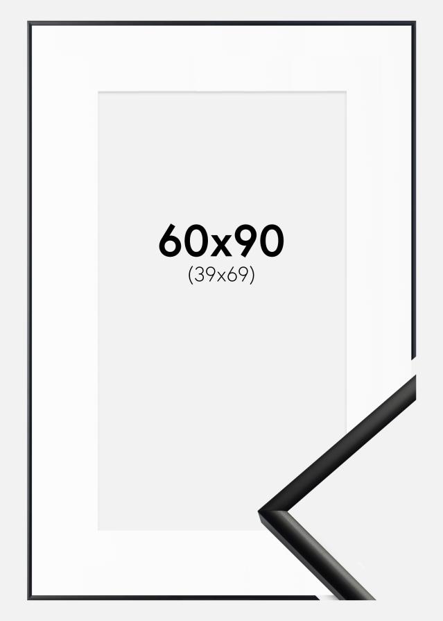 Ramme New Lifestyle Mat Sort 60x90 cm - Passepartout Hvid 40x70 cm