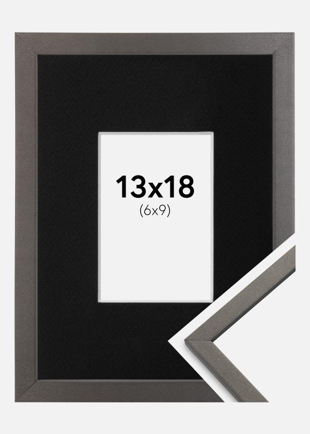 Ramme Edsbyn Grafit 13x18 cm - Passepartout Sort 7x10 cm