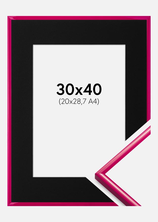Ramme New Lifestyle Mørk Rosa 30x40 cm - Passepartout Sort 21x29,7 cm (A4)