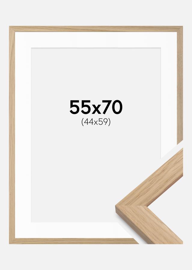 Ramme Oak Wood 55x70 cm - Passepartout Hvid 45x60 cm