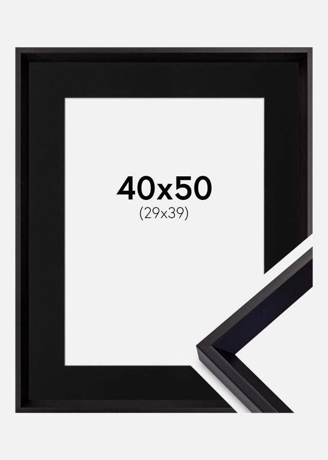 Ramme Globe Sort 40x50 cm - Passepartout Sort 30x40 cm