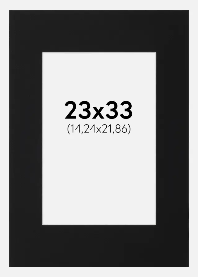 Passepartout Sort Standard (Hvid kerne) 23x33 cm (14,24x21,86)