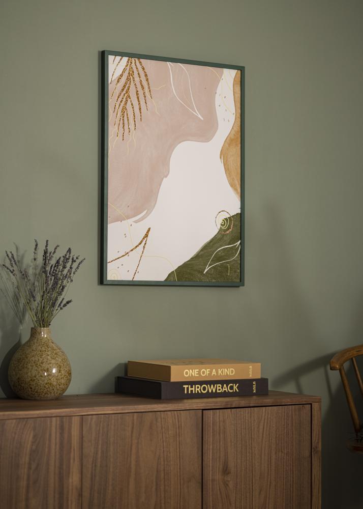 Ramme E-Line Grøn 70x100 cm - Passepartout Hvid 62x93 cm