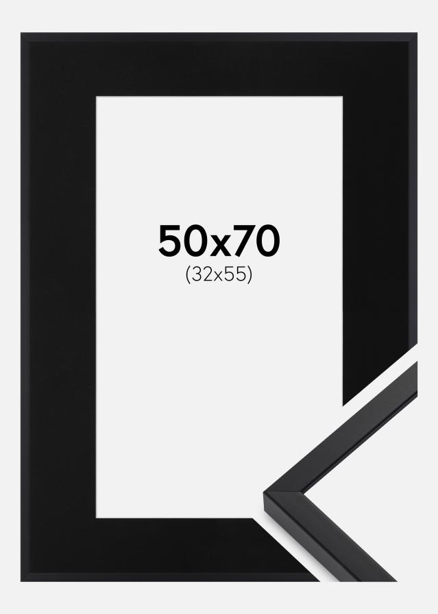 Ramme E-Line Sort 50x70 cm - Passepartout Sort 33x56 cm