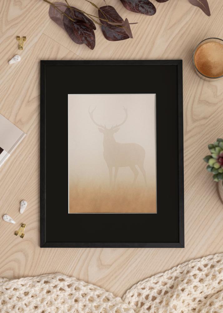 Ramme Galant Sort 30x40 cm - Passepartout Sort 18x27 cm