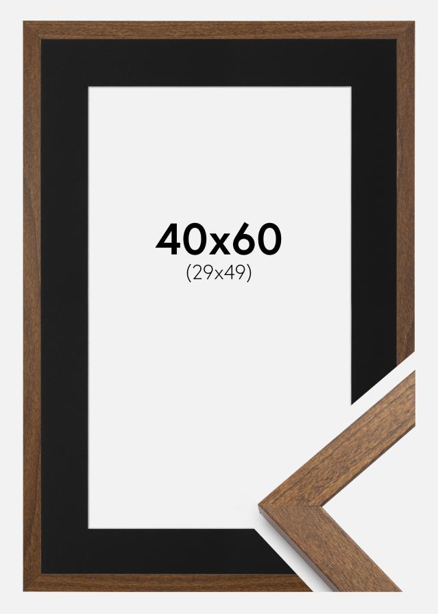 Ramme Stilren Warm Brown 40x60 cm - Passepartout Sort 30x50 cm