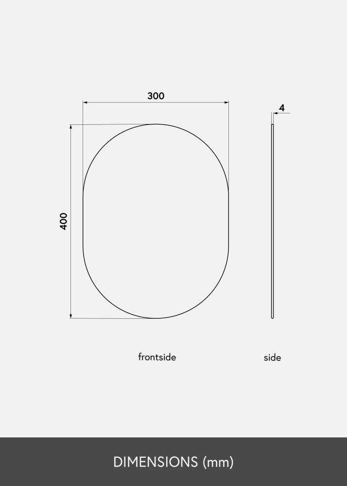 KAILA Spejl Oval 30x40 cm