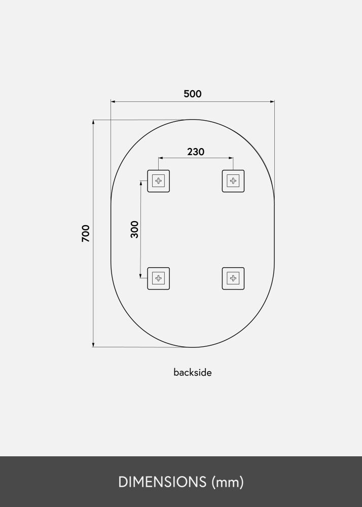 KAILA Spejl Oval 50x70 cm
