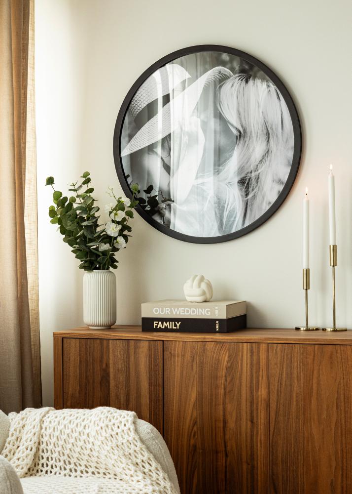Rund Ramme Akrylglas Sort 50 cm Ø
