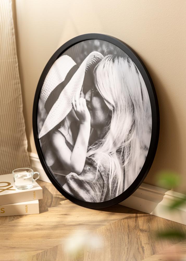 Rund Ramme Akrylglas Sort 50 cm Ø