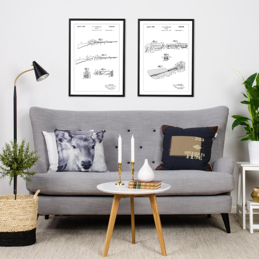Patenttegning - Gevær II Plakat