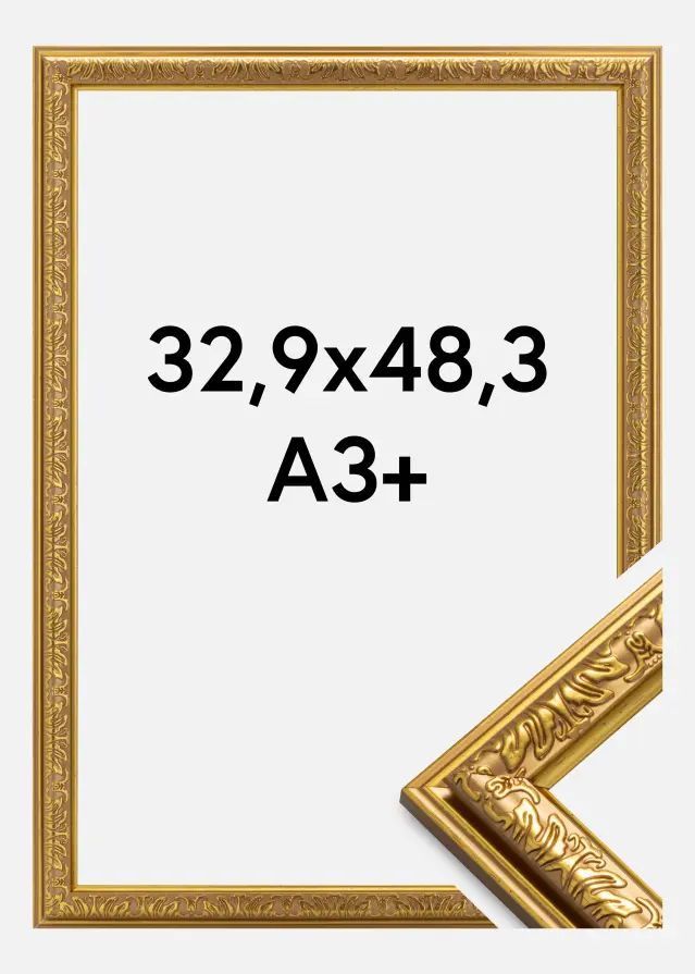 Ramme Nostalgia Akrylglas Guld 32,9x48,3 cm (A3+)