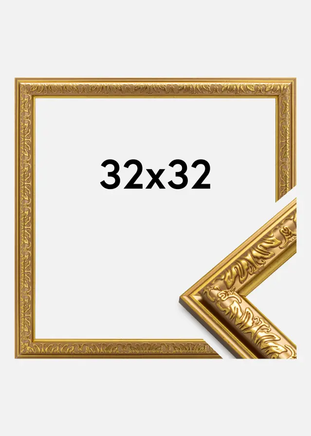 Ramme Nostalgia Akrylglas Guld 32x32 cm
