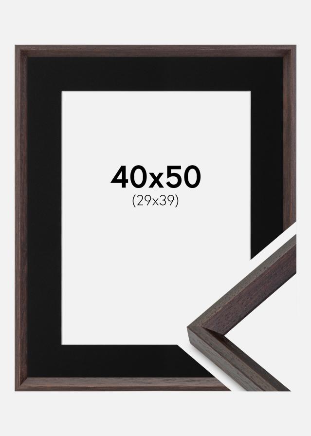 Ramme Globe Espresso 40x50 cm - Passepartout Sort 30x40 cm