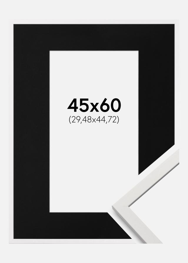 Ramme Edsbyn Hvid 45x60 cm - Passepartout Sort 12x18 inches (30,48x45,72 cm)