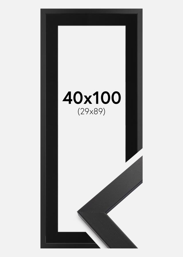 Ramme Black Wood 40x100 cm - Passepartout Sort 30x90 cm