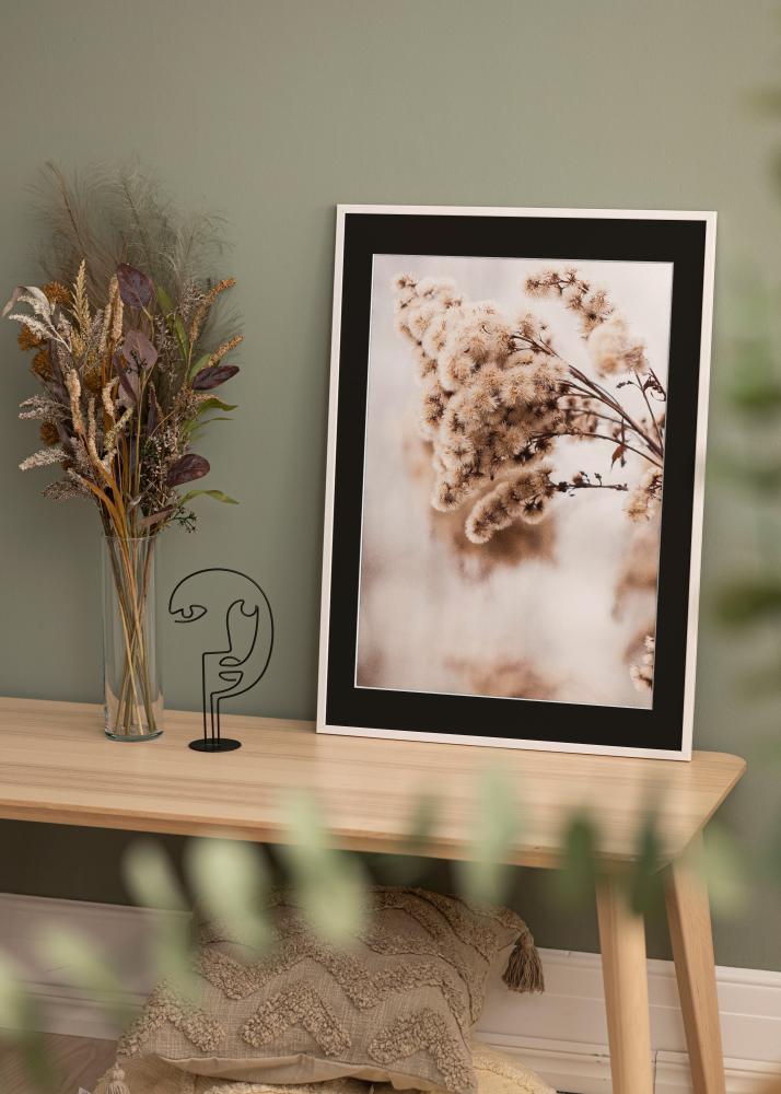 Ramme Galant Hvid 30x40 cm - Passepartout Sort 18x27 cm