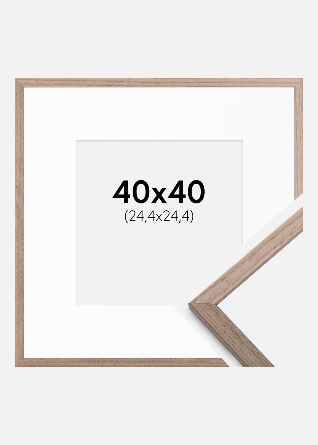 Product Image for Ramme Edsbyn Lys Valnød 40x40 cm - Passepartout Hvid 10x10 inches