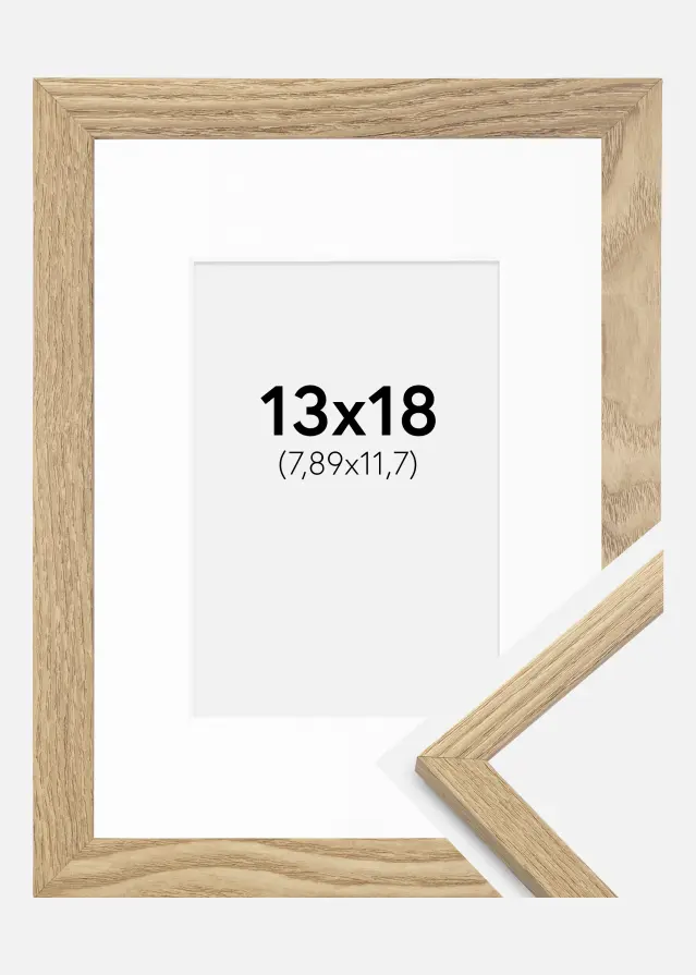 Ramme Trendy Eg 13x18 cm - Passepartout Hvid 3,5x5 inches