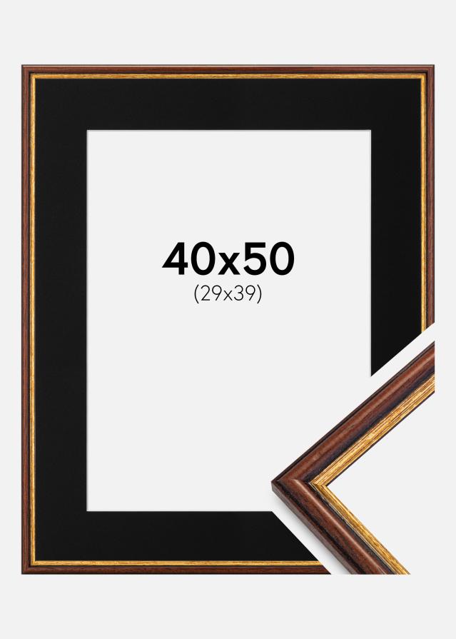 Ramme Horndal Brun 40x50 cm - Passepartout Sort 30x40 cm