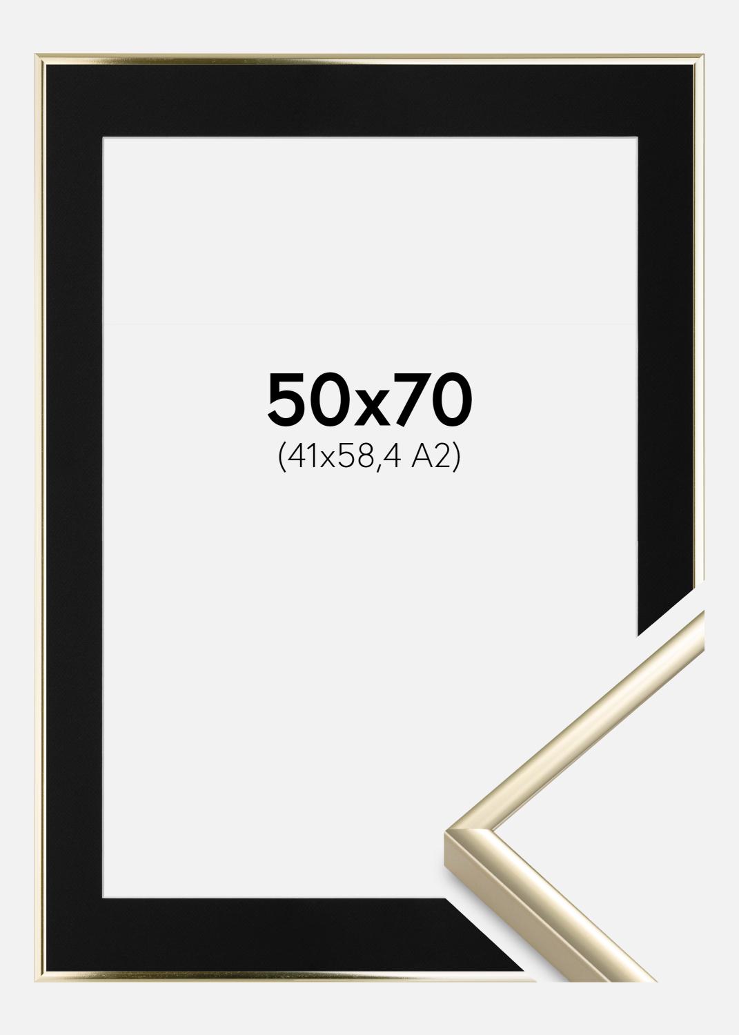 Product Image for Ramme Aluminium Blank Guld 50x70 cm - Passepartout Sort 42x59,4 cm (A2)