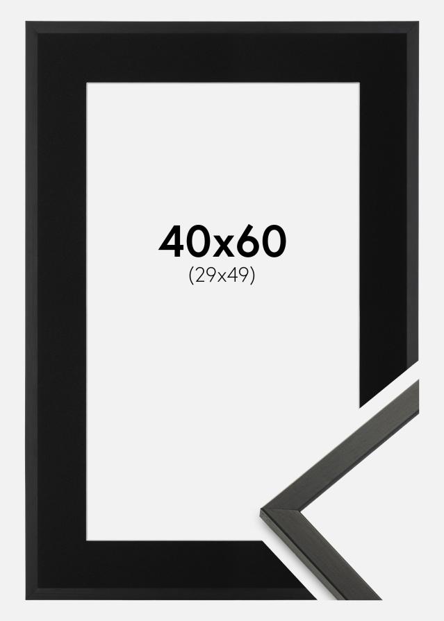 Ramme Galant Sort 40x60 cm - Passepartout Sort 30x50 cm