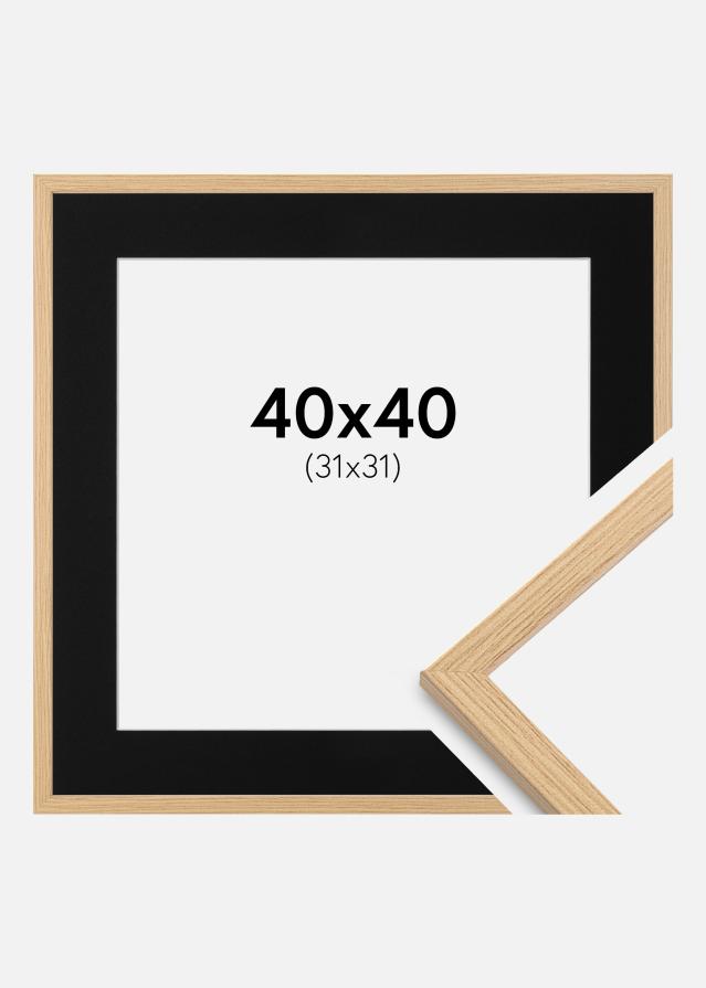 Ramme Galant Eg 40x40 cm - Passepartout Sort 32x32 cm