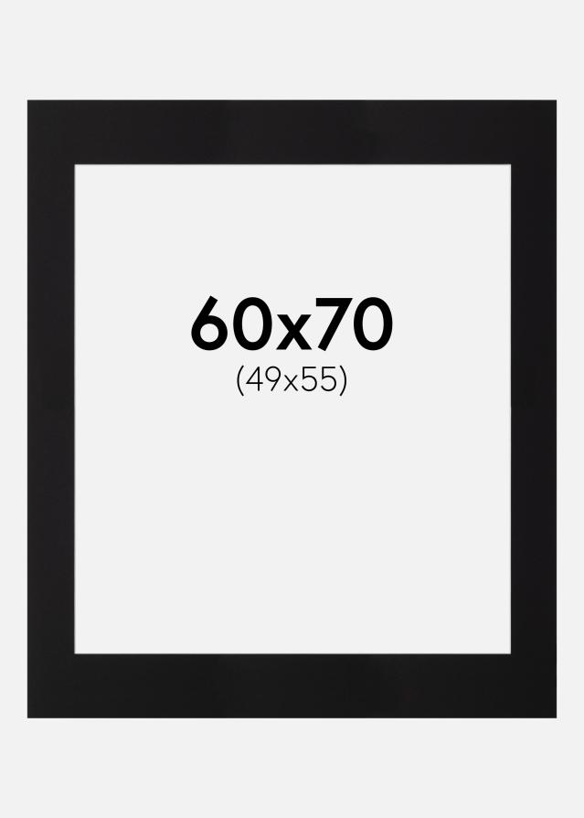 Passepartout Sort Standard (Hvid Kerne) 60x70 cm (49x55)