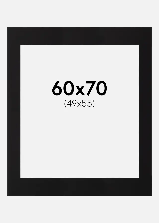 Passepartout Sort Standard (Hvid Kerne) 60x70 cm (49x55)